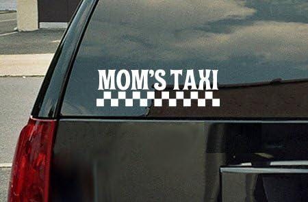 Mom's Taxi Vinyl Decal - White Window Sticker 7"