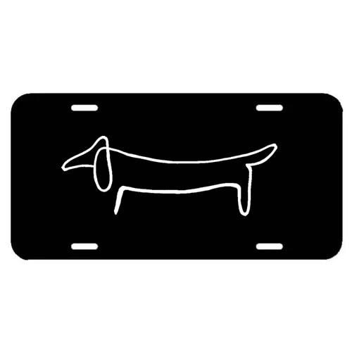 Picasso dachshund Front License Plate Frame - Wiener Dog Funny Cover Car Truck SUV White