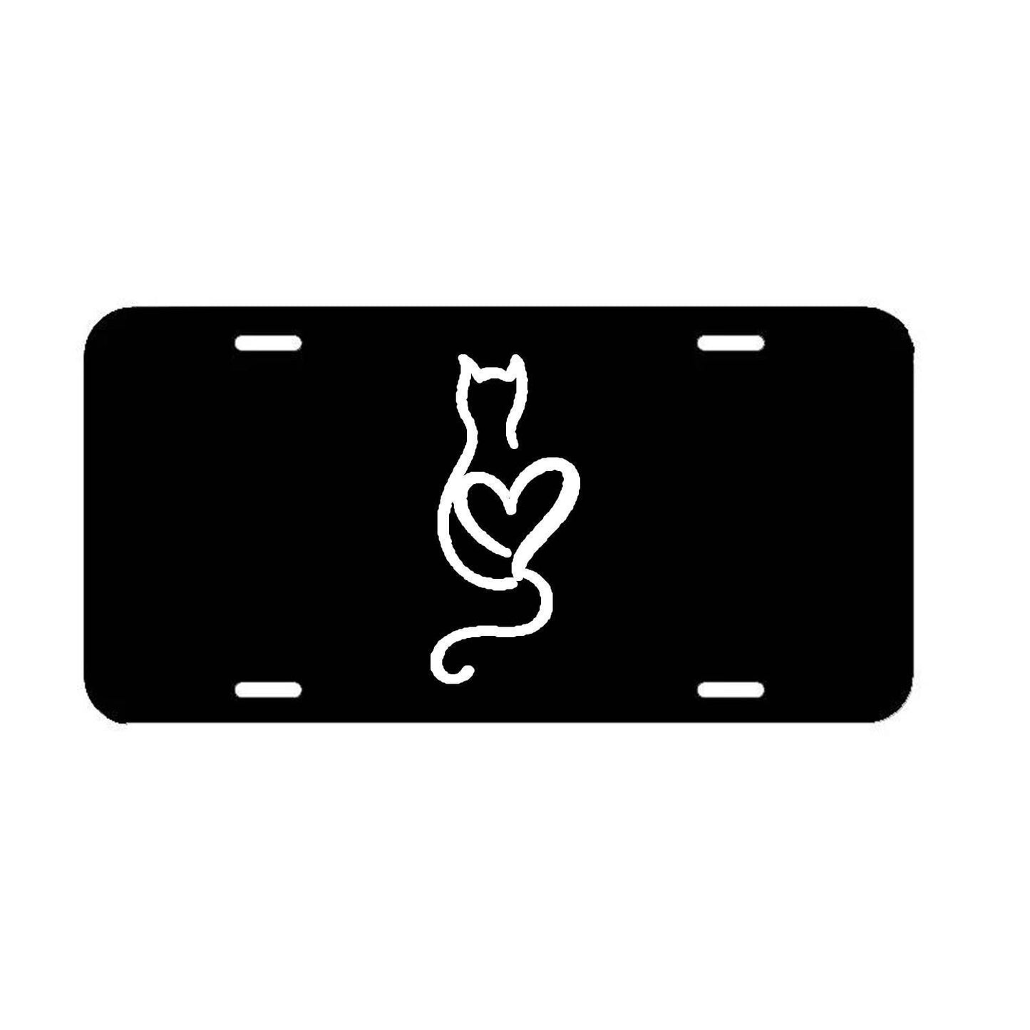 Cat Heart Front License Plate Frame Cat Kitty Cat Lover Cover Car Truck SUV