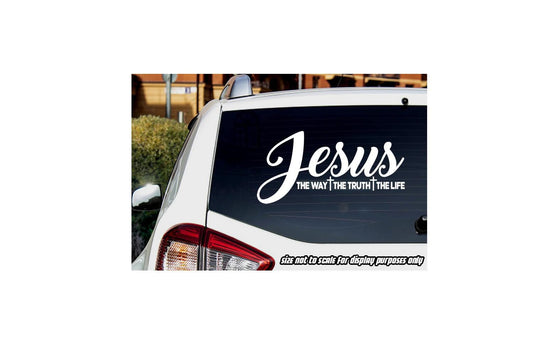 Jesus the way the truth the life sticker decal for car truck suv Christian