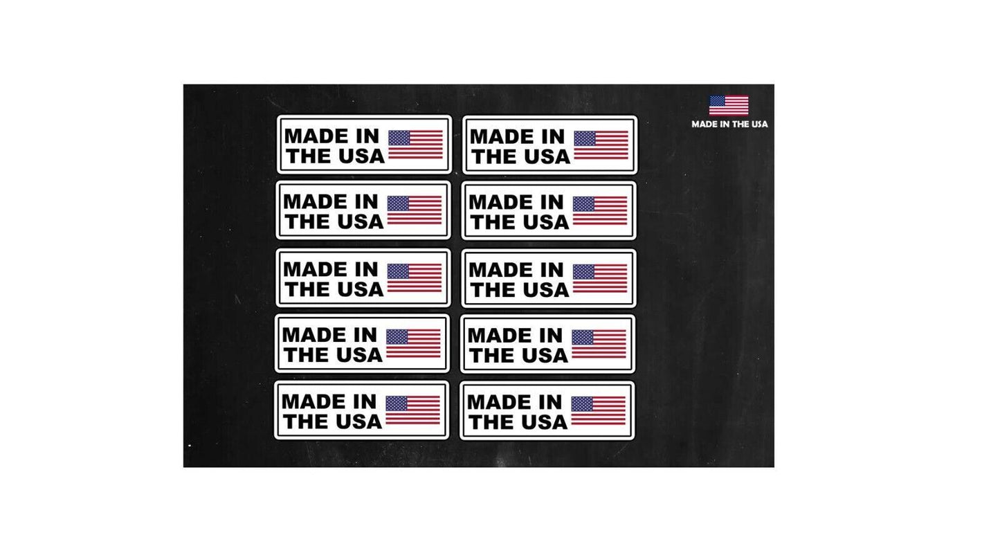Made In The USA Sticker Decal 10 pack 2" each labels