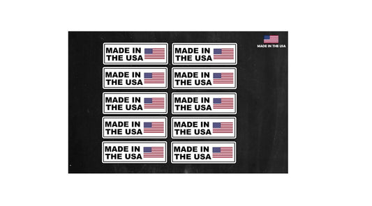 Made In The USA Sticker Decal 10 pack 2" each labels