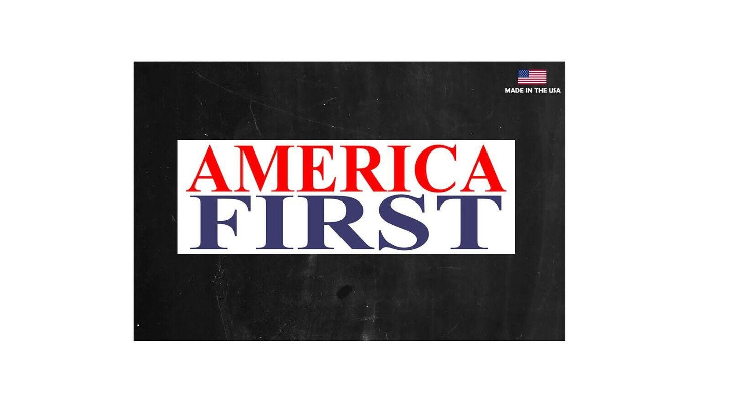 America First Bumper Sticker Trump 2024 MAGA Car truck SUV 8"