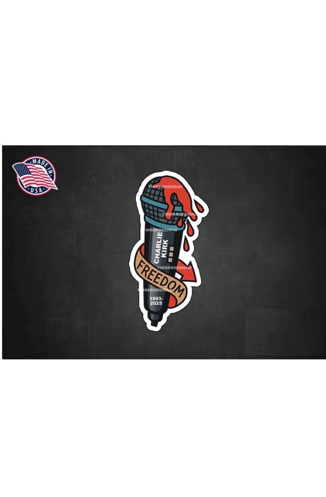 We are Charlie Kirk Sticker Decal 1993-2025 True American Hero 4" Freedom #FC microphone
